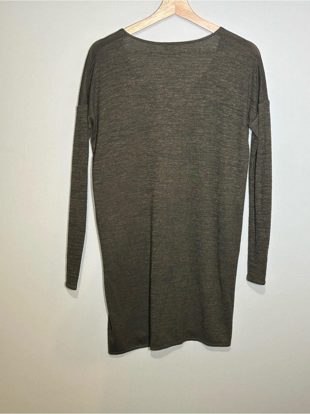 Aritzia x Wilfred Free Gail V-Neck Tunic Dress Charcoal Grey/Olive XXS - Picture 7 of 10